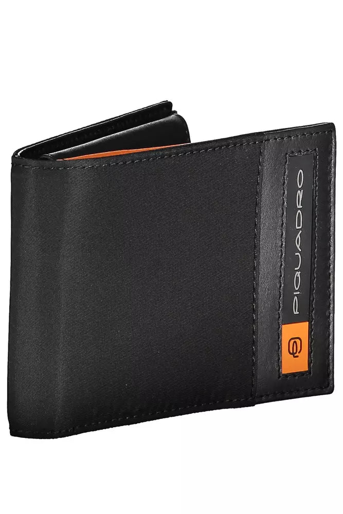 Piquadro Sleek Black ECONYL Wallet with Coin Purse