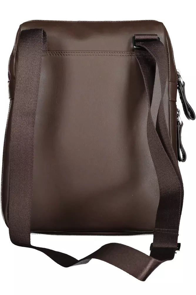 Piquadro Elegant Brown Leather Shoulder Bag