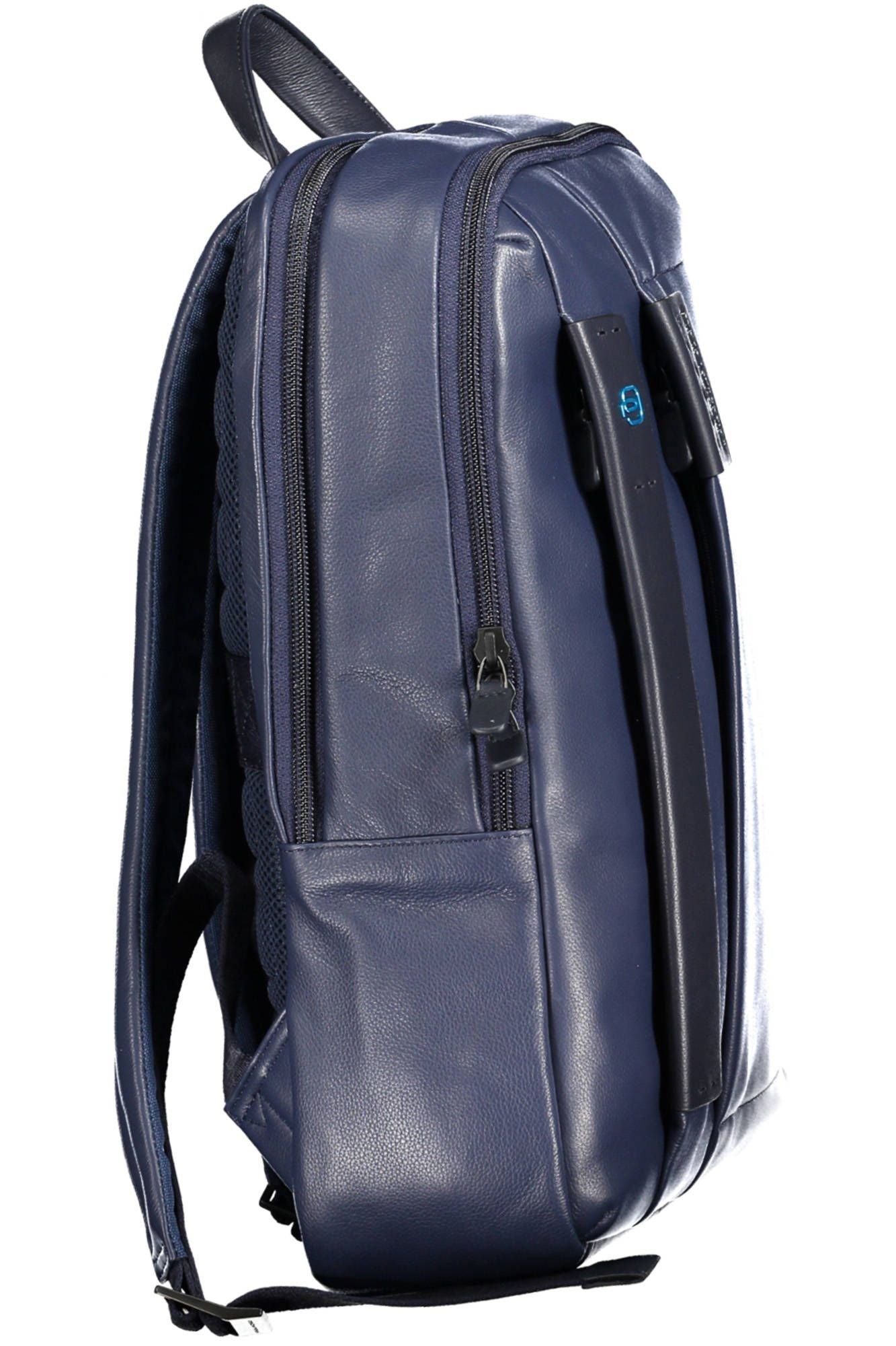 Piquadro Elegant Blue Leather Backpack with Laptop Pocket