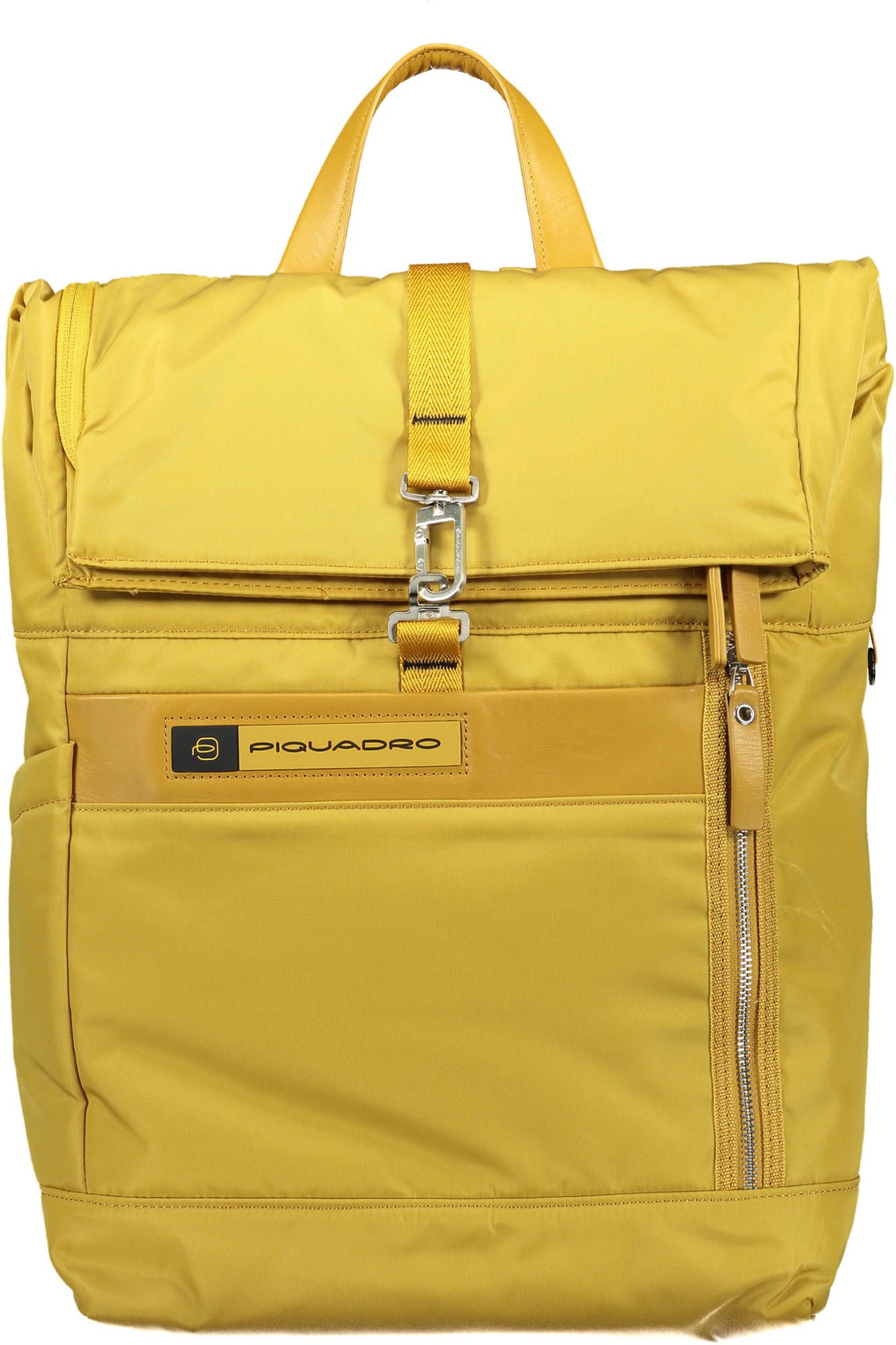 Piquadro Sleek Yellow Urban Backpack with Recycled Nylon