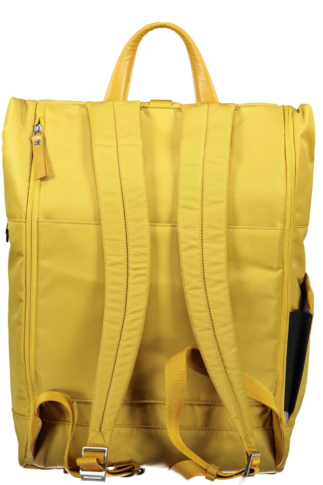 Piquadro Sleek Yellow Urban Backpack with Recycled Nylon