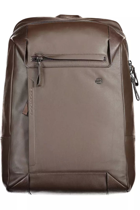 Piquadro Elegant Leather Backpack with Laptop Compartment