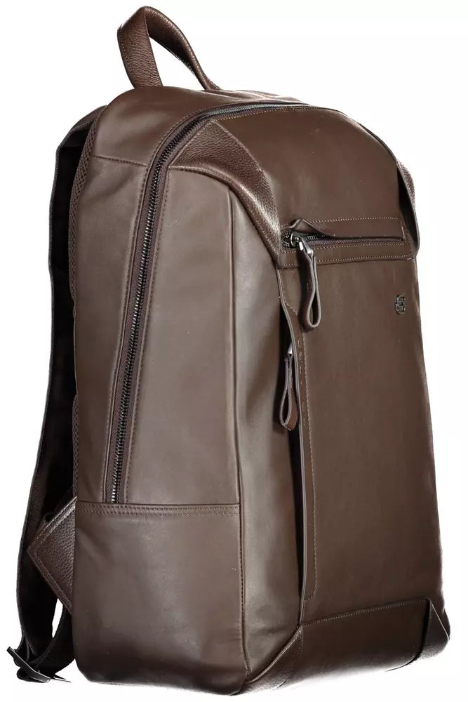 Piquadro Elegant Leather Backpack with Laptop Compartment