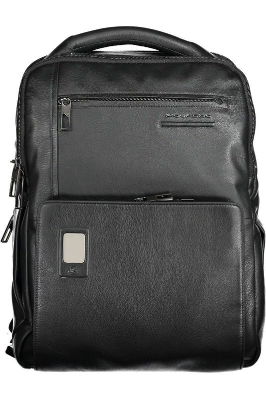 Piquadro Elegant Leather Backpack with Secure Lock Feature