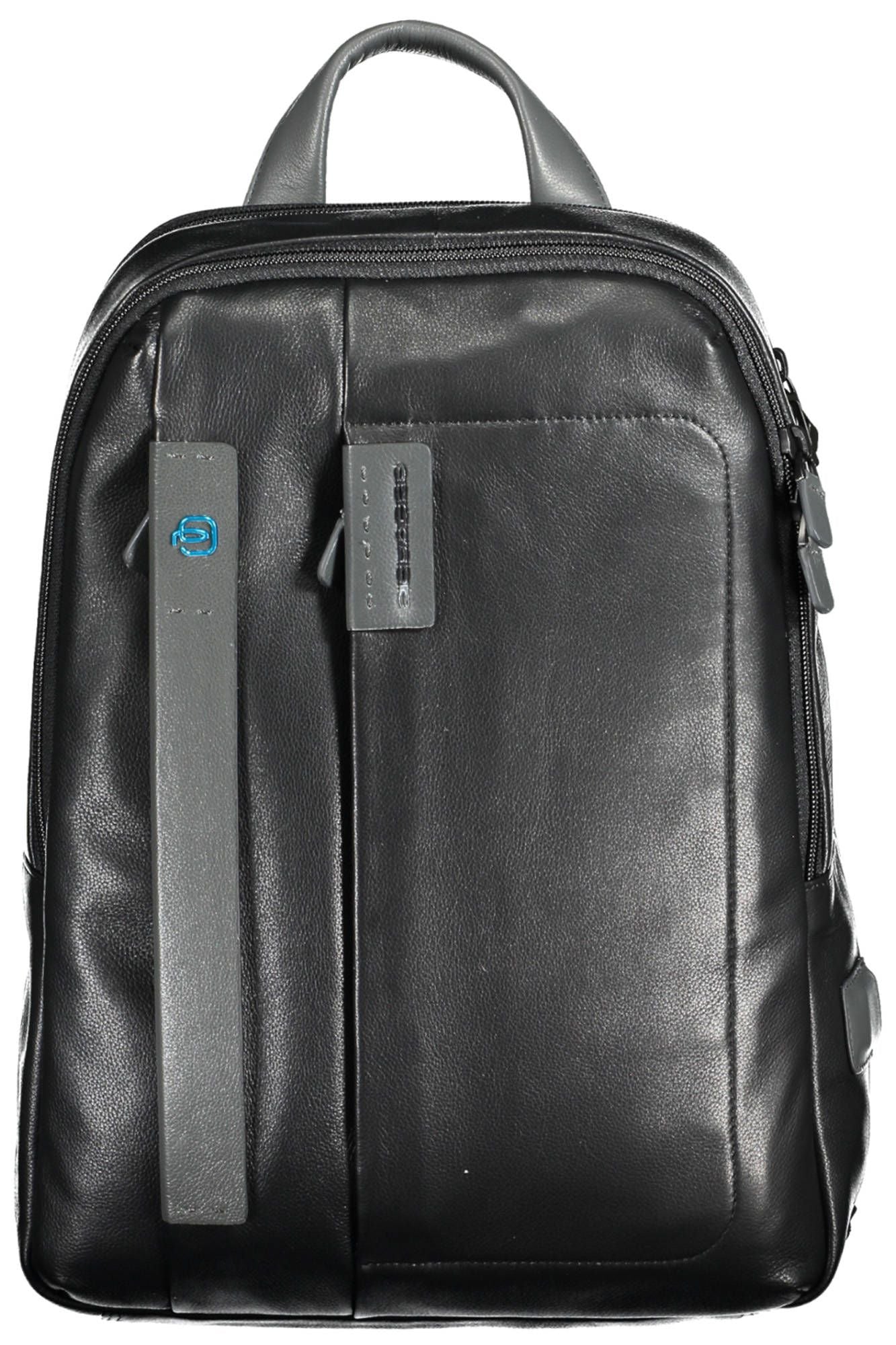 Piquadro Sleek Black Leather Executive Backpack