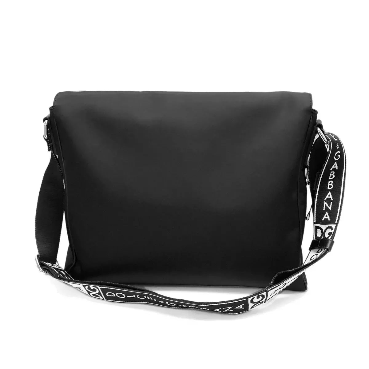 Dolce & Gabbana Elegant Black Nylon Messenger with Calfskin Details