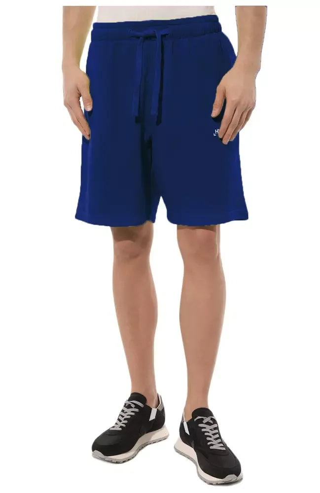 Hinnominate Chic Blue Stretch Cotton Bermudas with Logo