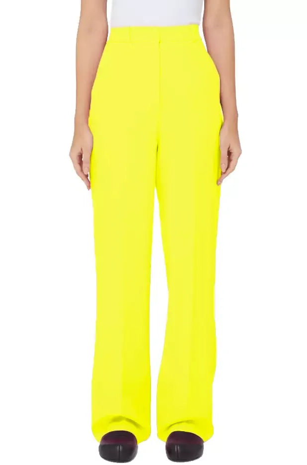 Hinnominate Elegant Soft Yellow Trousers