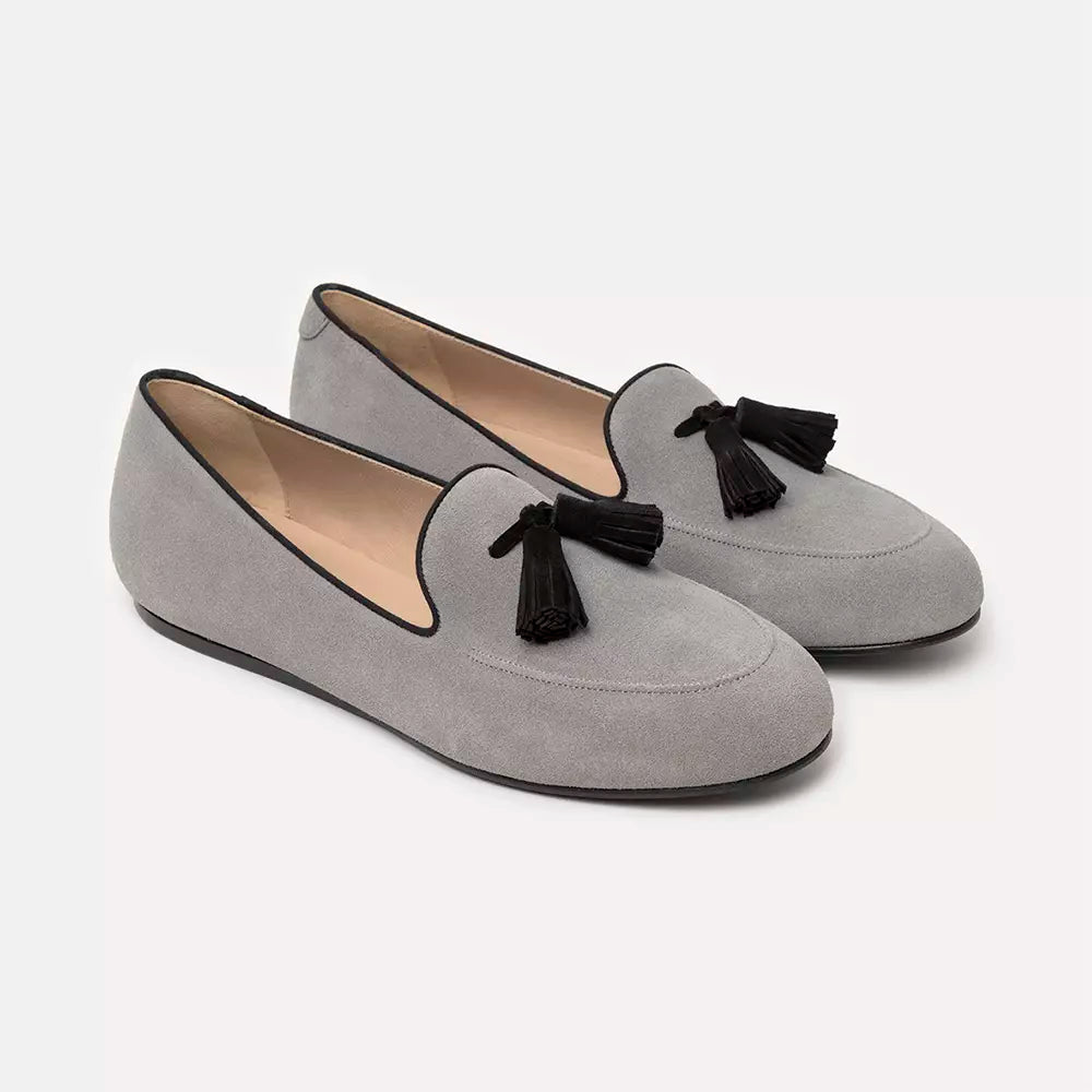 Charles Philip Elegant Suede Leather Tassel Moccasins