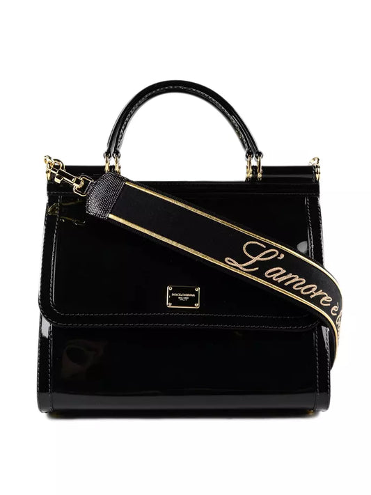 Dolce & Gabbana Elegant Black Sicily Shoulder Bag