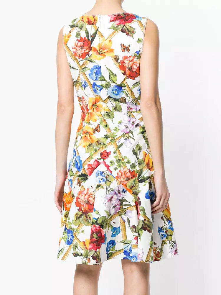 Dolce & Gabbana Elegant Floral Cotton Blend Dress