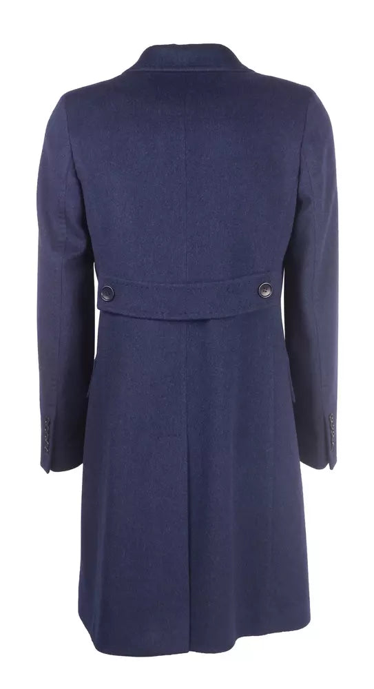 Made in Italy Elegant Virgin Wool Blue Coat for Her