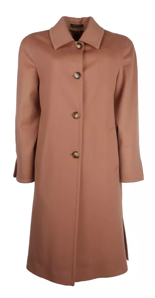 Made in Italy Chic Beige Virgin Wool Coat