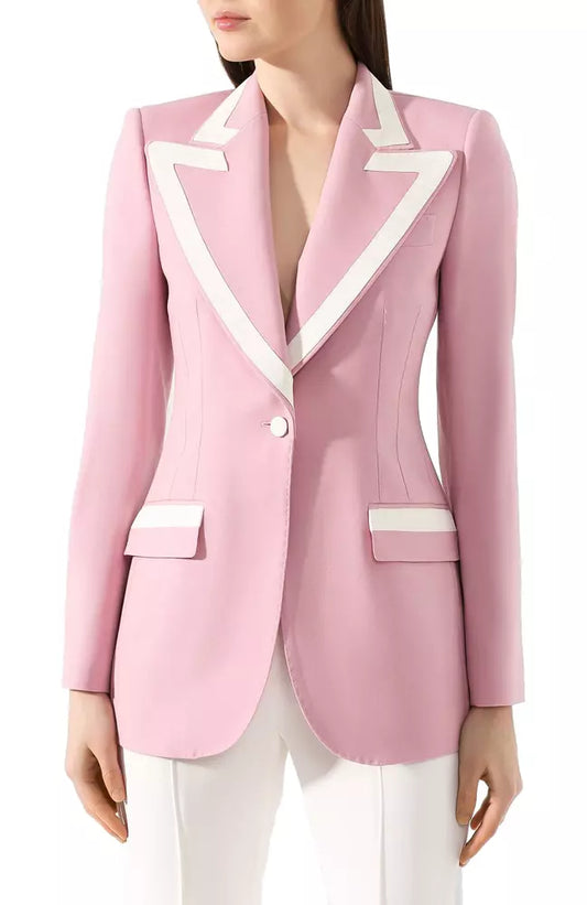 Dolce & Gabbana Elegant Wool Blend Silk-Trim Jacket