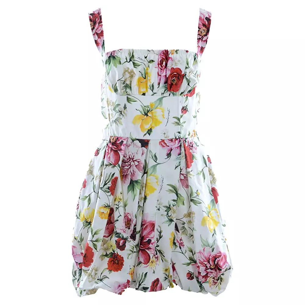 Dolce & Gabbana Floral Print Strapped Short Dress