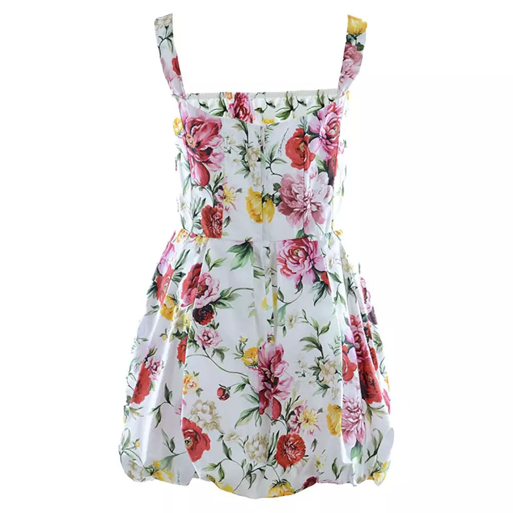 Dolce & Gabbana Floral Print Strapped Short Dress