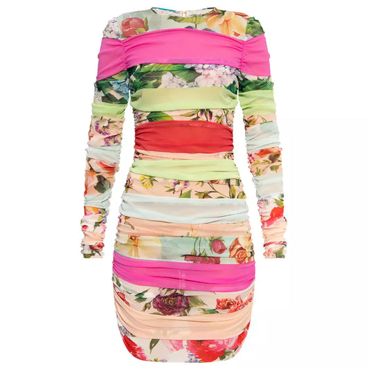 Dolce & Gabbana Floral Elegance Silk Dress with Hidden Zip