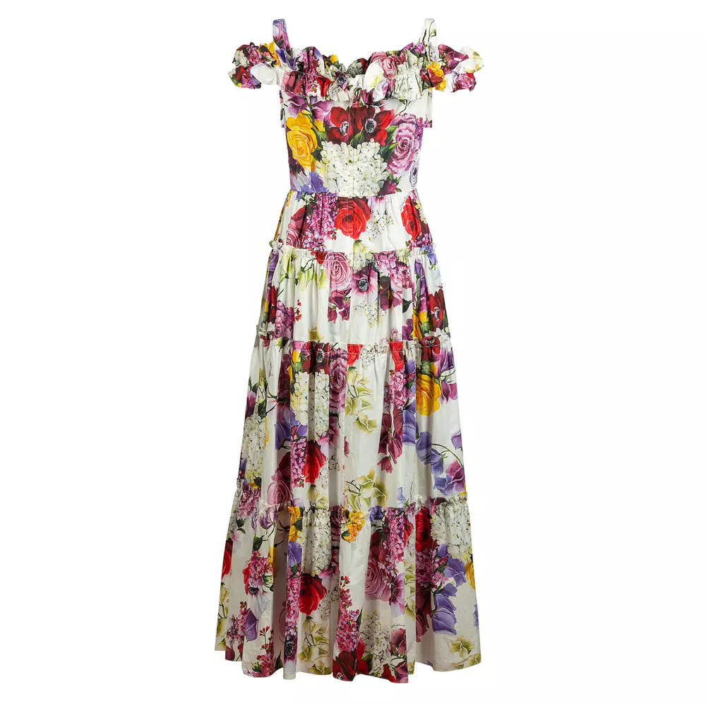 Dolce & Gabbana Elegant Floral Cotton Maxi Dress