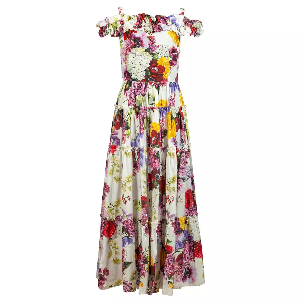 Dolce & Gabbana Elegant Floral Cotton Maxi Dress