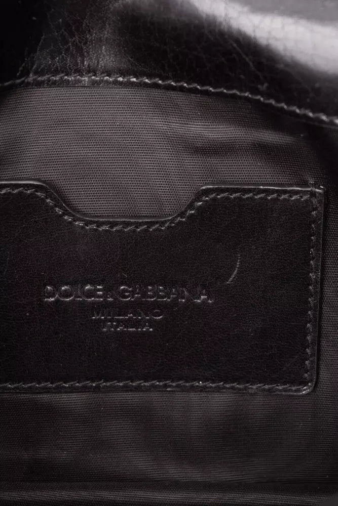 Dolce & Gabbana Elegant Calfskin Shoulder Bag with Metal Logo