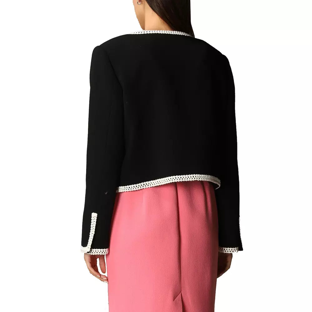 Moschino Couture Elegant Embroidered Wool Jacket with Appliqué