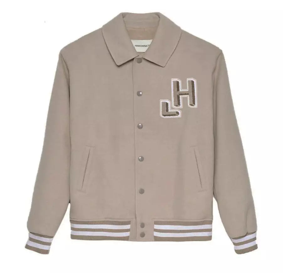 Hinnominate Chic Collegiate Bomber Jacket in Hazelnut Beige