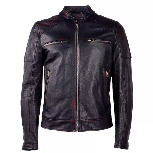 Dolce & Gabbana Elegant Black Leather Biker Jacket