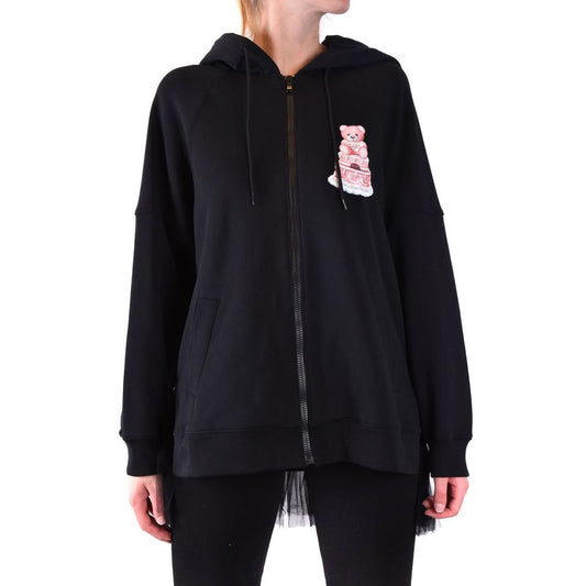 Moschino Couture Elegant Hooded Sweatshirt with Tulle Detail