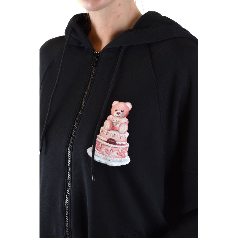 Moschino Couture Elegant Hooded Sweatshirt with Tulle Detail