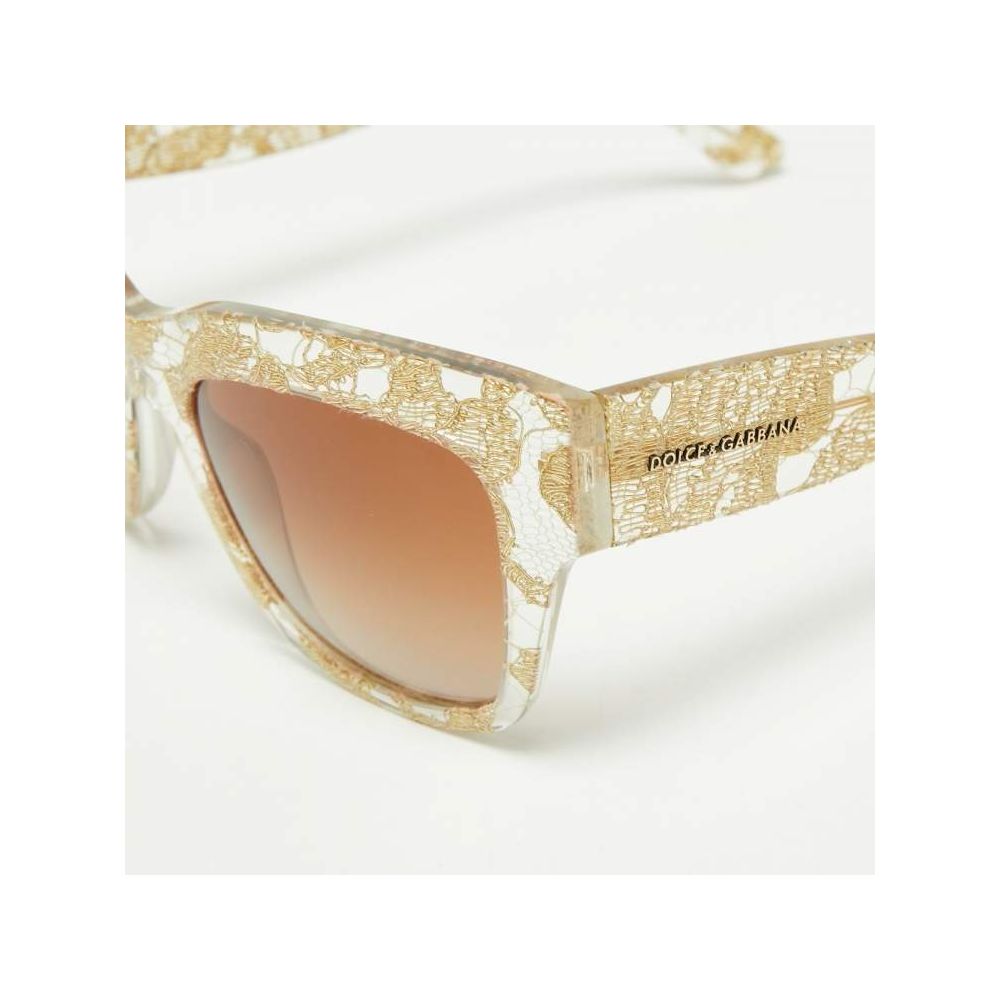 Dolce & Gabbana Chic Flesh Pink and Gold Weave Sunglasses