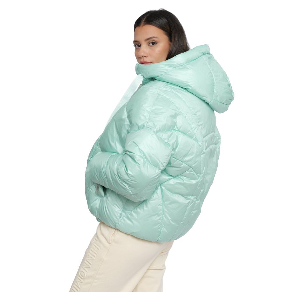 Hinnominate Chic Nylon Down Jacket with Zip Details