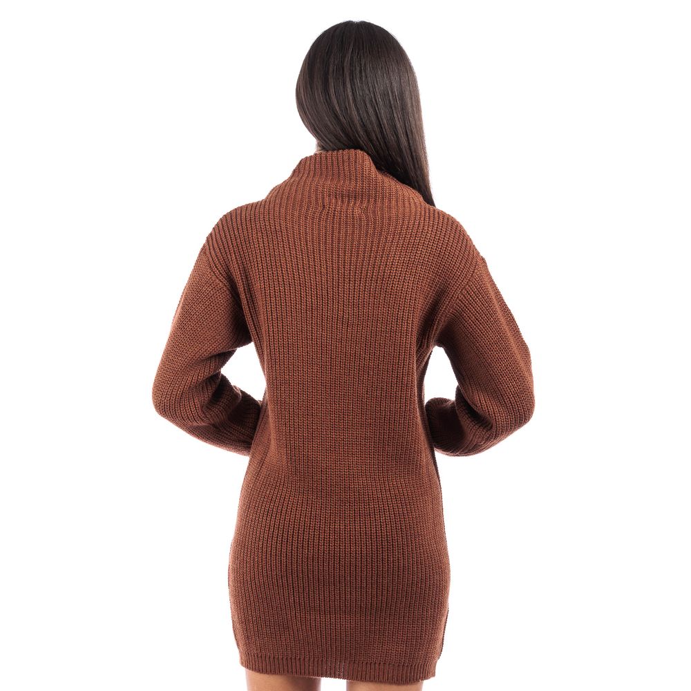 Hinnominate Chic Pearlized Knit Turtleneck Dress