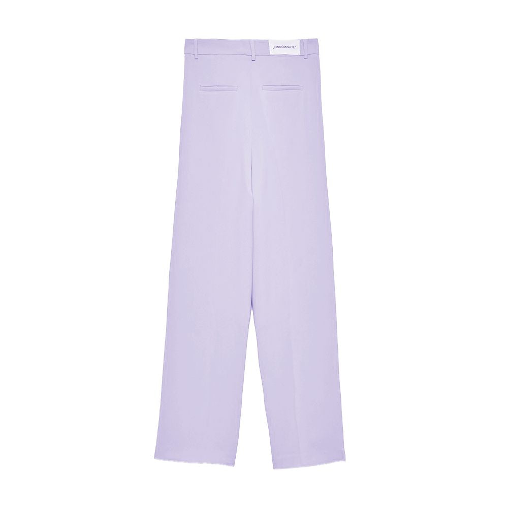 Hinnominate Elegant Purple Straight Crepe Trousers