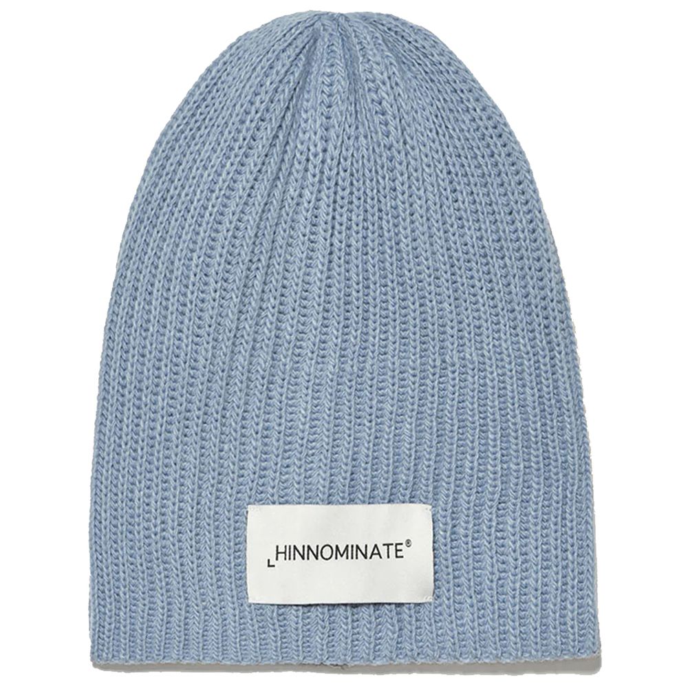 Hinnominate Elegant Light Blue Ribbed Knit Hat