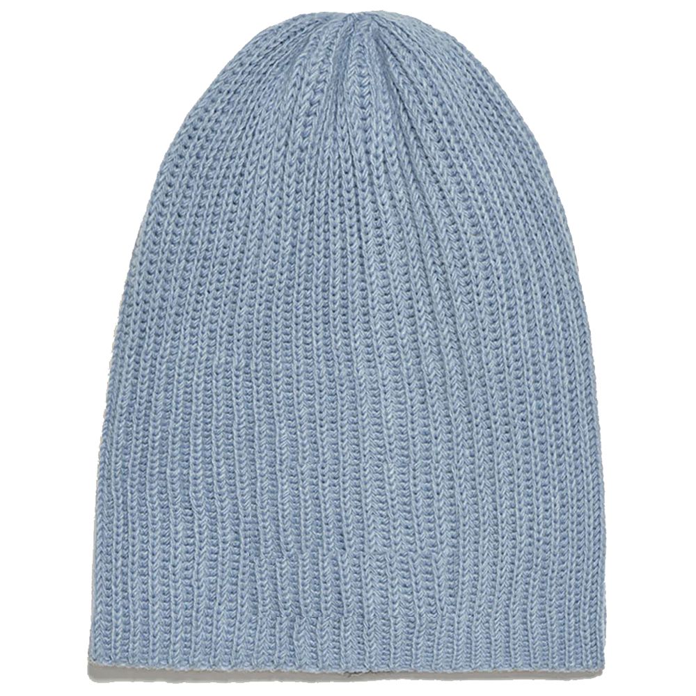 Hinnominate Elegant Light Blue Ribbed Knit Hat