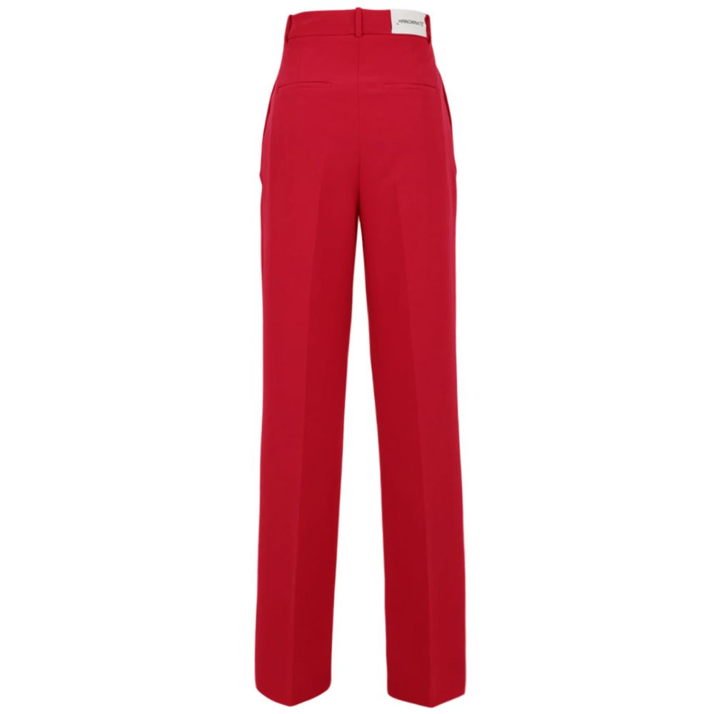 Hinnominate Chic Red Palazzo Trousers with Stretch Fabric