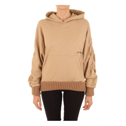 Hinnominate Chic Oversized Cotton Hoodie with Ruffled Sleeves