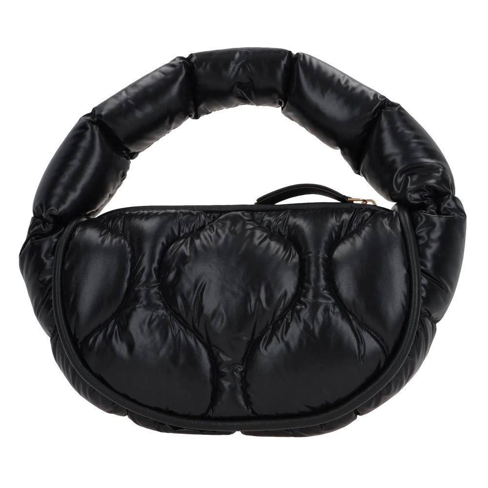 Moncler Chic Feather-Padded Nylon Hobo Bag with Leather Trim