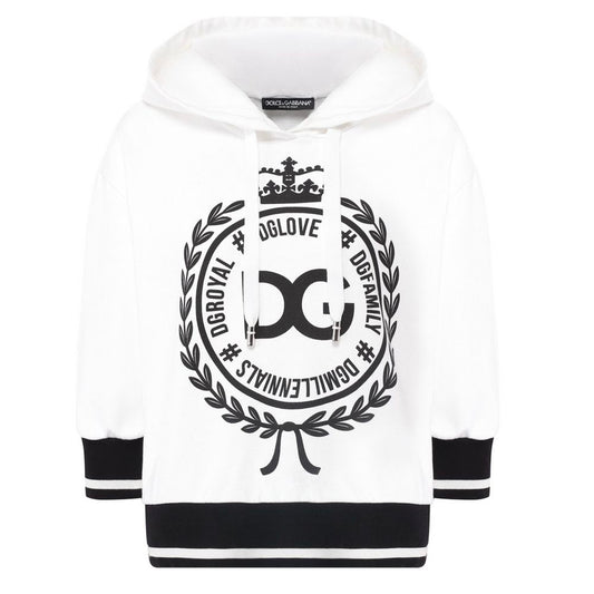 Dolce & Gabbana Elegant White Cotton Hoodie - Made in Italy