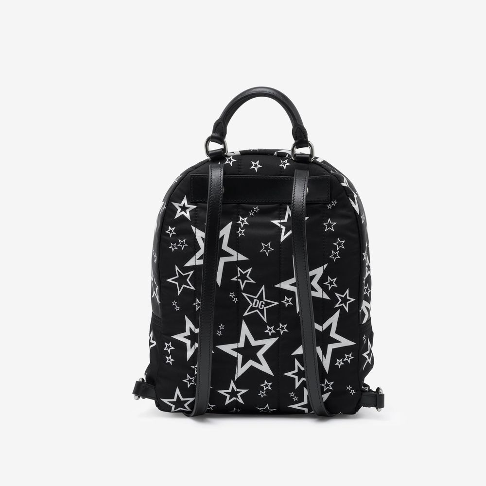 Dolce & Gabbana Elegant Nylon-Leather Blend Black Backpack