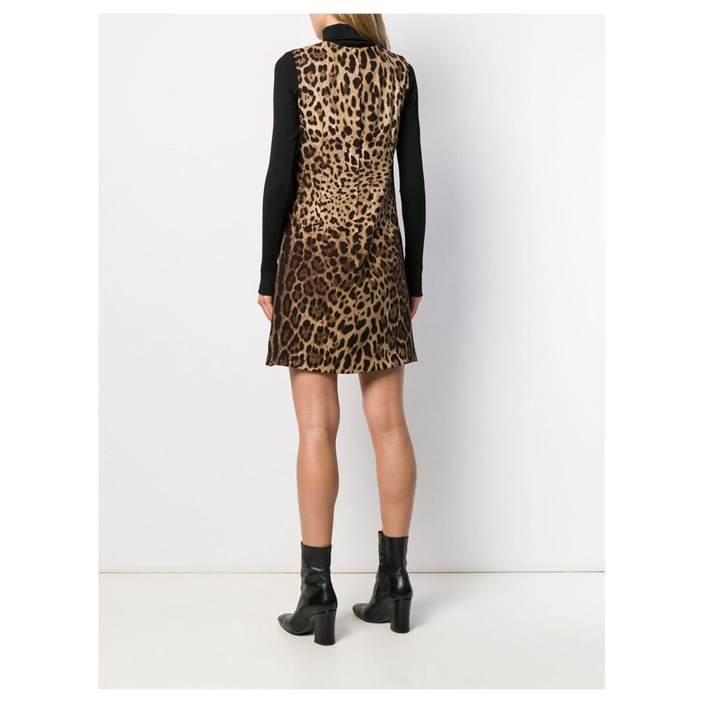 Dolce & Gabbana Elegant Leopard Print Stretch Dress