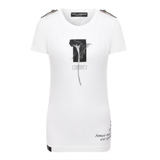 Dolce & Gabbana Elegant Cotton Sleeveless Tee with Embroidery Detail