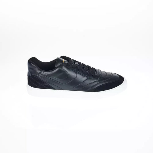 Pantofola D'Oro Sleek Black Monocolor Leather Sneakers