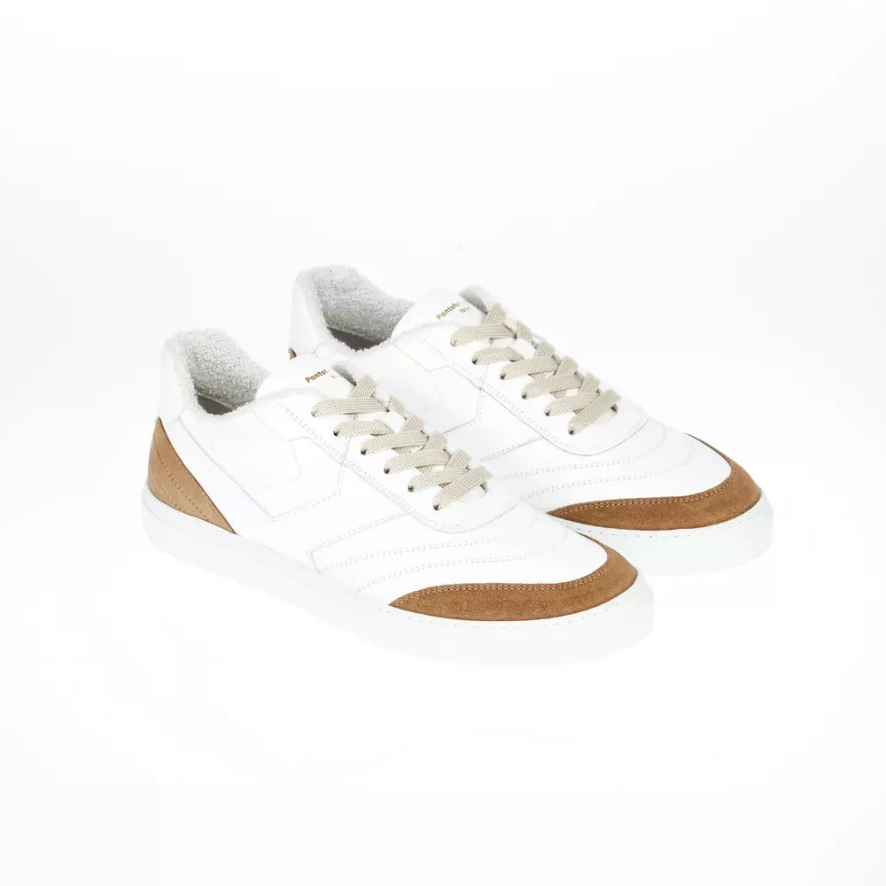 Pantofola D'Oro Two-Tone Leather Sneakers with Logo Detail