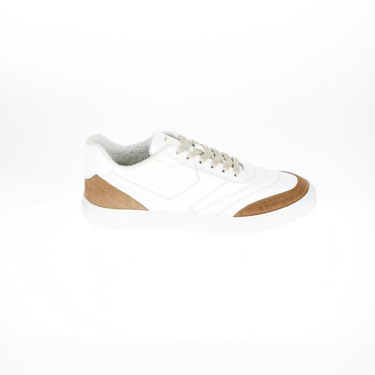 Pantofola D'Oro Two-Tone Leather Sneakers with Logo Detail