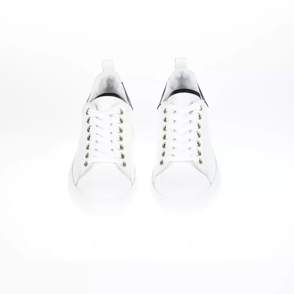 Pantofola D'Oro Elegant White Monocolor Leather Sneakers