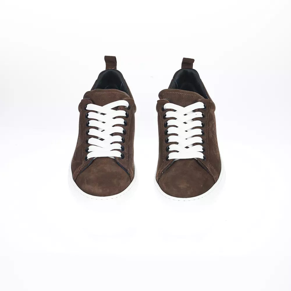 Pantofola D'Oro Elegant Brown Leather Sneakers for Men