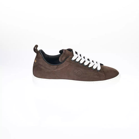 Pantofola D'Oro Elegant Brown Leather Sneakers for Men