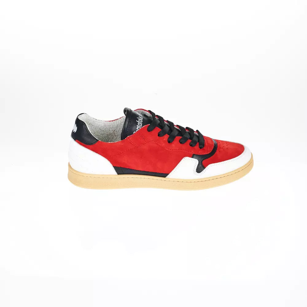 Pantofola D'Oro Tricolor Leather Sneaker with Contrast Sole