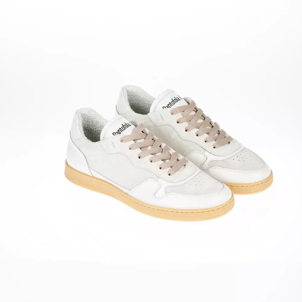 Pantofola D'Oro Two-Tone Leather Lace-Up Sneakers